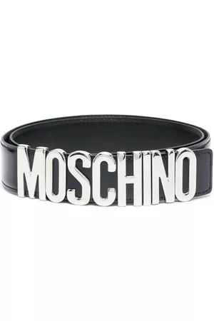 Moschino Men Belts - Logo-lettering leather belt - Black