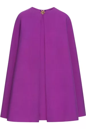 Oscar de la Renta Women Shift Dresses - Jewel neck cape shift dress - Purple