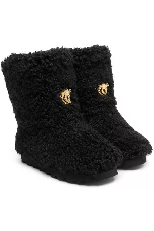 VERSACE Ankle Boots - Medusa faux-fur ankle boots - Black