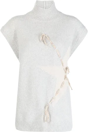 LORENA ANTONIAZZI Stitch-detail turtleneck jumper