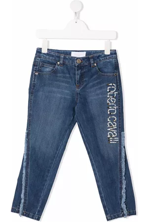 Roberto Cavalli Slim Jeans - Logo-embellished slim-cut jeans - Blue