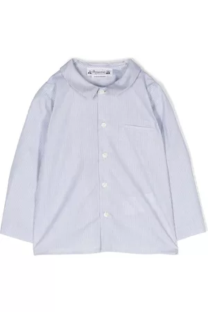 BONPOINT Shirts - Stripe-print cotton shirt - Grey