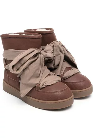 Donsje Ankle Boots - Faux fur-lined lace-up boots - Brown