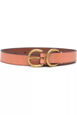 Ralph Lauren Double-ring leather skinny belt - Brown