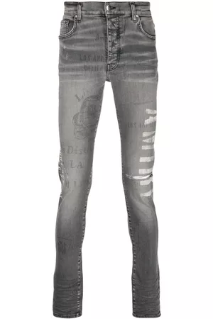 AMIRI Men Skinny Jeans - Distressed skinny-cut jeans - Grey
