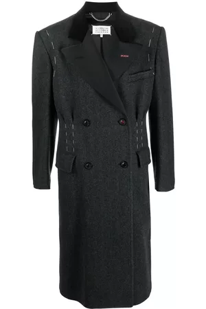 Maison Margiela Coats - Double-breasted wool coat - Grey