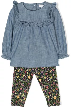Ralph Lauren Leggings - Denim top and floral-print leggings set - Blue