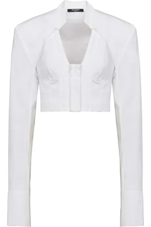 Balmain Cropped cotton blouse
