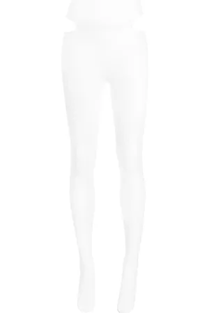 DION LEE Women Leggings - Cut-out mesh tights - White