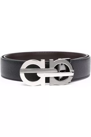 Salvatore Ferragamo Men Belts - Reversible adjustable Gancini belt - Black