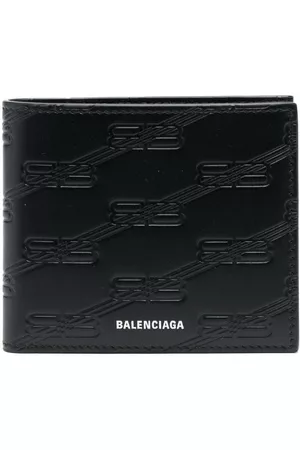 Balenciaga Men Wallets - BB Monogram embossed bi-fold wallet - Black