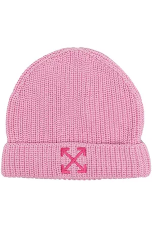OFF-WHITE Accessories - Embroidered-logo detail beanie - Pink