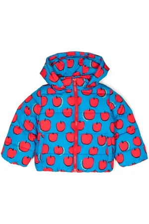 Stella McCartney Puffer Jackets - Apple-print padded jacket - Blue