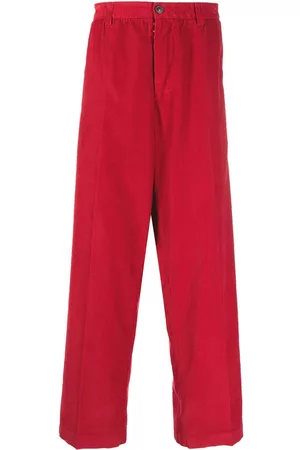 Maison Margiela Men Corduroy wide leg pants - Wide-leg corduroy trousers - Red