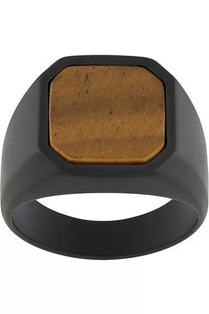 Tateossian Ceramic signet ring - Black