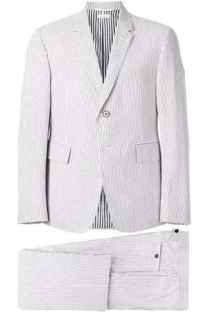 Thom Browne Men Neckties - Seersucker Suit With Tie - Grey