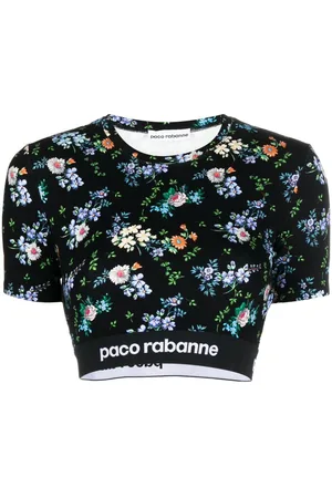 Paco rabanne Floral-print crop-top