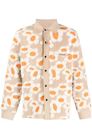 Jacquemus Floral Jackets - Floral-print knitted jacket - Neutrals
