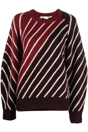 Stella McCartney Women Sweaters - Diagonal-stripe jumper - Red