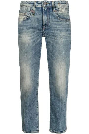 R13 Faded cropped jeans