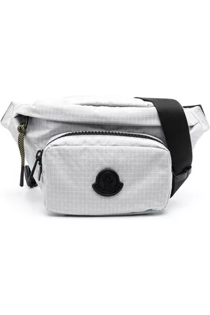 Moncler Logo-patch geometric-print belt bag - Grey