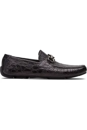Salvatore Ferragamo Crocodile-effect leather loafers