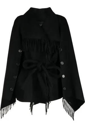 GOEN.J Layered-fringed cape coat