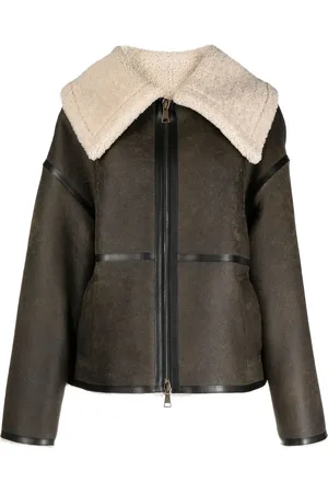 GOEN.J Shearling-lined aviator leather jacket
