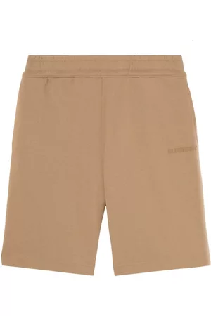 Burberry Men Sports Shorts - Logo-print cotton track shorts - Neutrals