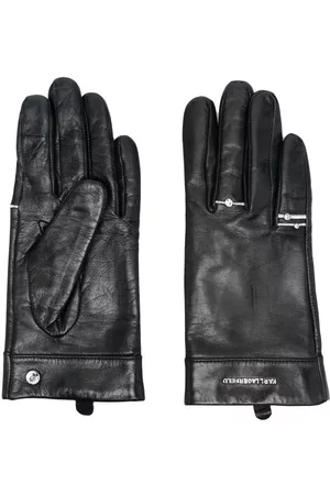 Karl Lagerfeld Women Gloves - Ring-detail leather gloves - Black