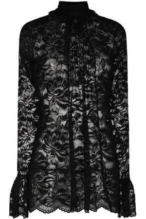 Paco rabanne Floral lace semi-sheer blouse