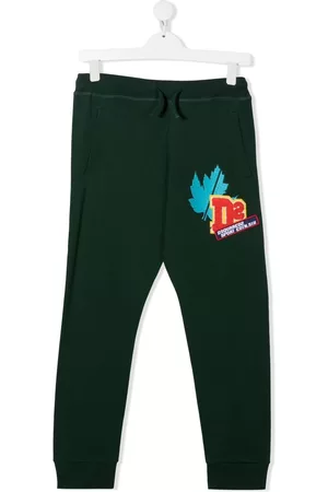 Dsquared2 Sweatpants - TEEN logo-patch cotton track pants - Green