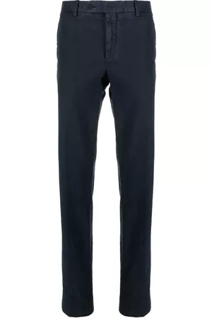 ROTA Men Formal Pants - Slim-cut cotton trousers - Blue