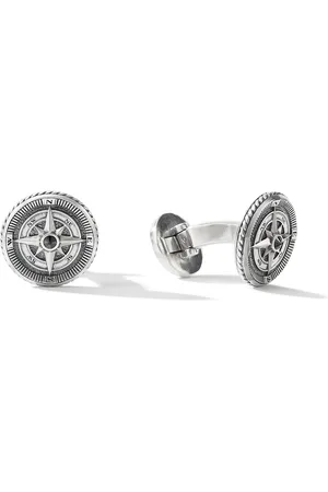 David Yurman Sterling Maritime Compass diamond cufflinks (16mm)