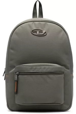 Diesel Embroidered-logo zipped backpack - Green