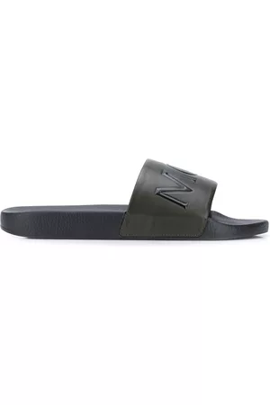 Moncler Men Sandals - Bastien leather slides - Green