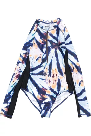 Molo Girls Bandeau Bikinis - Tie dye-print swim suit - Blue