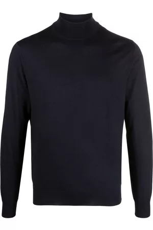 corneliani Men Turtleneck Sweaters - Roll-neck knit jumper - Blue