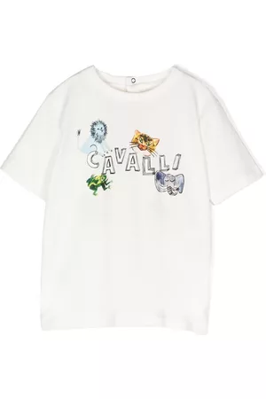 Roberto Cavalli Logo-print short-sleeve T-shirt - White
