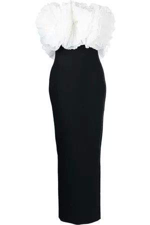 RACHEL GILBERT Women Evening Dresses - Ruffle-detail evening dress - Black