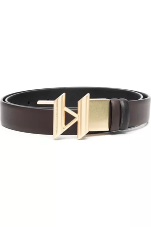 Karl Lagerfeld Women Belts - Logo-plaque leather belt - Brown