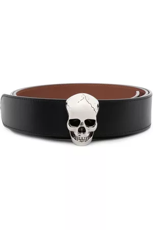 Alexander McQueen Men Belts - Skull-embellished buckle belt - Black