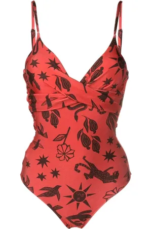 Lygia & Nanny Bianca twist-detail printed swimsuit