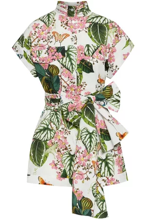 Oscar de la Renta Women Playsuits & Rompers - Mixed botanical-print playsuit - Neutrals