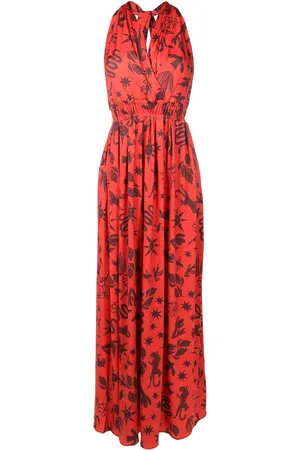 Lygia & Nanny V??nus Estampado halterneck dress