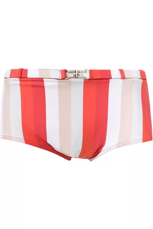 AMIR SLAMA Men Swim Shorts - Striped swim briefs - Red