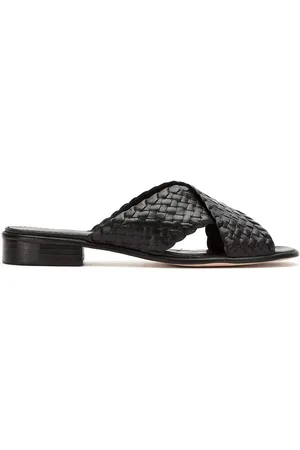 Sarah Chofakian Leather woven flat sandals