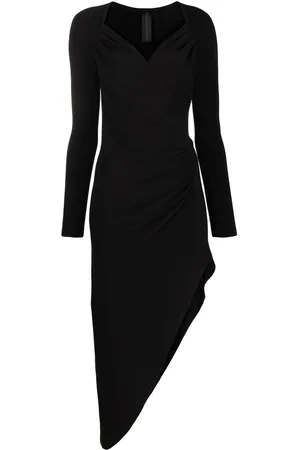 Norma Kamali Long-sleeve asymmetric-hem dress