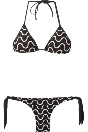 AMIR SLAMA Swirl-pattern two-piece bikini set
