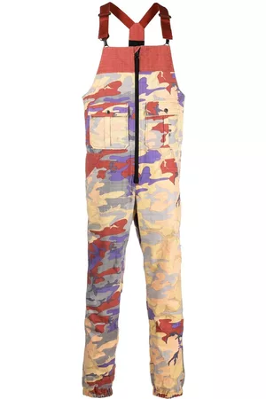 Stone Island Men Dungarees - Camouflage-print dungarees - Red
